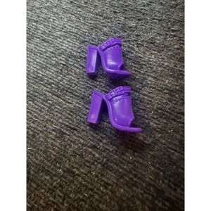Barbie Doll Purple High Heels Shoes Open Toe Bow Replacement
